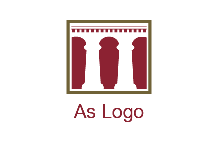 supporting pillars in a square logo