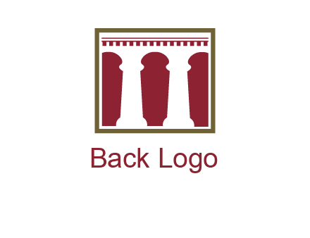 supporting pillars in a square logo