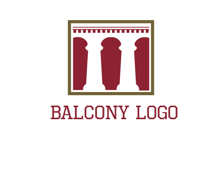 supporting pillars in a square logo