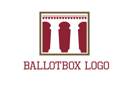 supporting pillars in a square logo