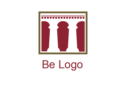 supporting pillars in a square logo