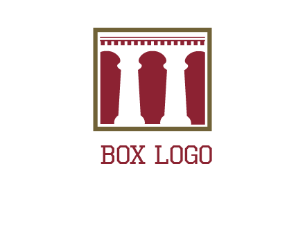 supporting pillars in a square logo