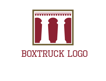 supporting pillars in a square logo