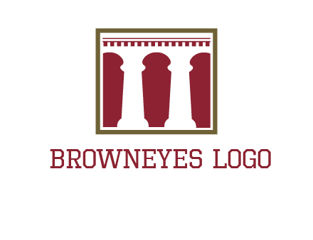 supporting pillars in a square logo