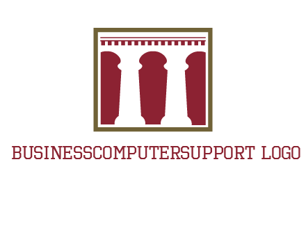 supporting pillars in a square logo