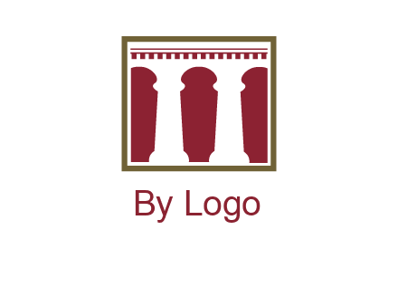 supporting pillars in a square logo