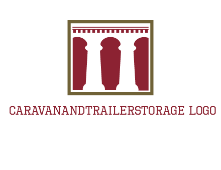 supporting pillars in a square logo