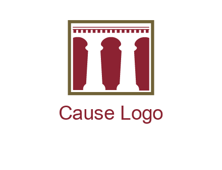 supporting pillars in a square logo