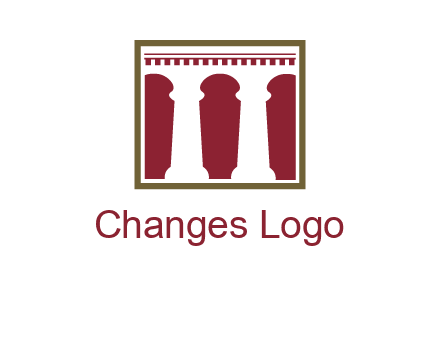 supporting pillars in a square logo
