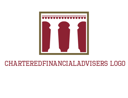 supporting pillars in a square logo