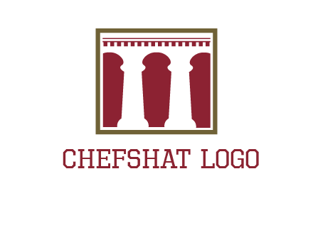 supporting pillars in a square logo