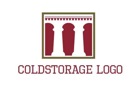supporting pillars in a square logo