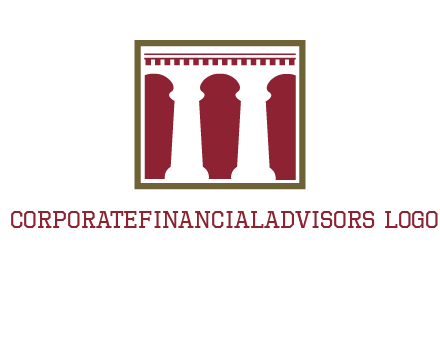 supporting pillars in a square logo