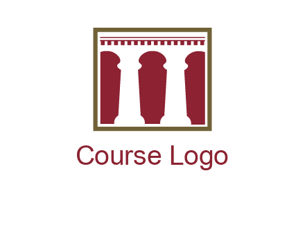 supporting pillars in a square logo