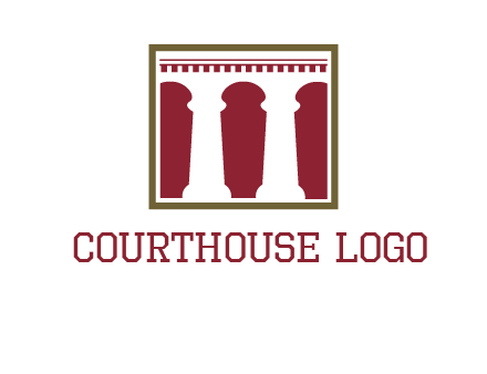 supporting pillars in a square logo