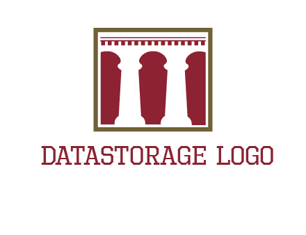 supporting pillars in a square logo