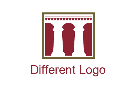 supporting pillars in a square logo