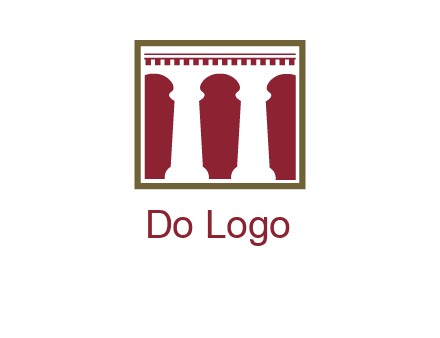 supporting pillars in a square logo