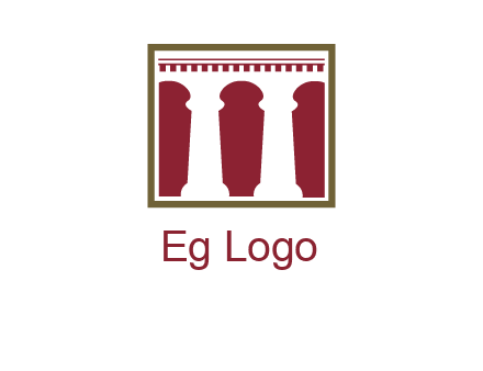 supporting pillars in a square logo