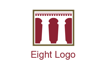 supporting pillars in a square logo