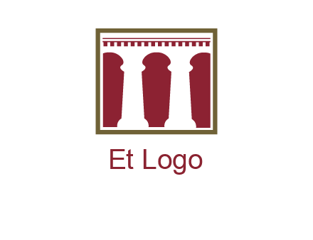 supporting pillars in a square logo
