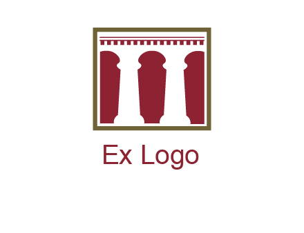 supporting pillars in a square logo