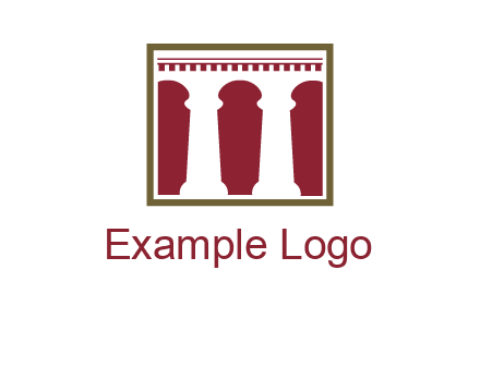 supporting pillars in a square logo