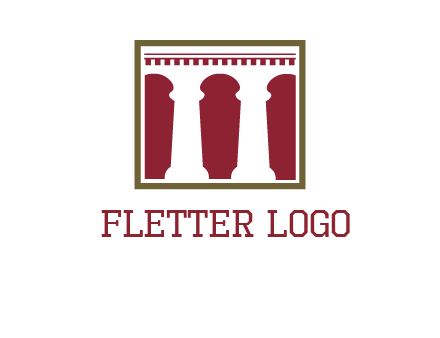supporting pillars in a square logo