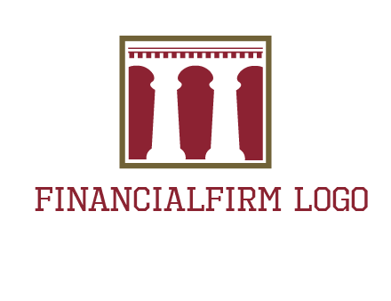 supporting pillars in a square logo