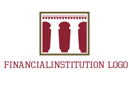 supporting pillars in a square logo