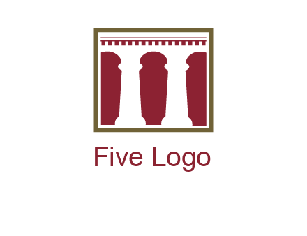 supporting pillars in a square logo