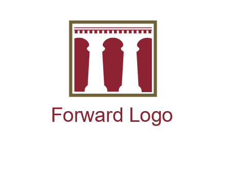 supporting pillars in a square logo