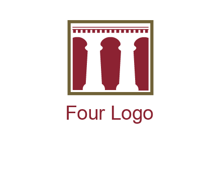 supporting pillars in a square logo