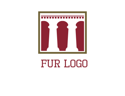 supporting pillars in a square logo