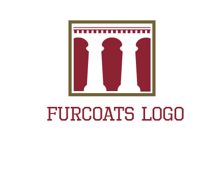 supporting pillars in a square logo