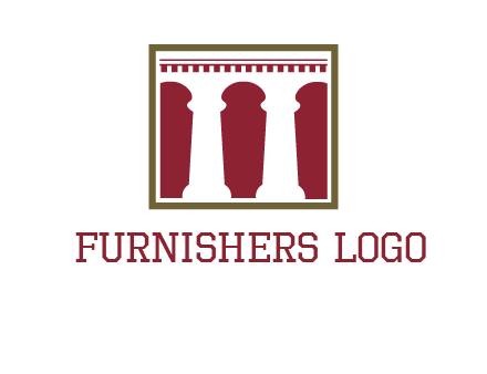supporting pillars in a square logo