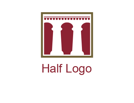 supporting pillars in a square logo