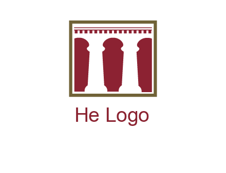 supporting pillars in a square logo