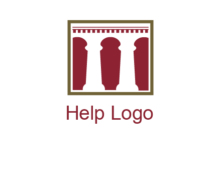 supporting pillars in a square logo