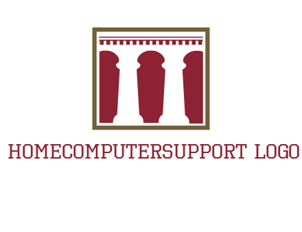supporting pillars in a square logo