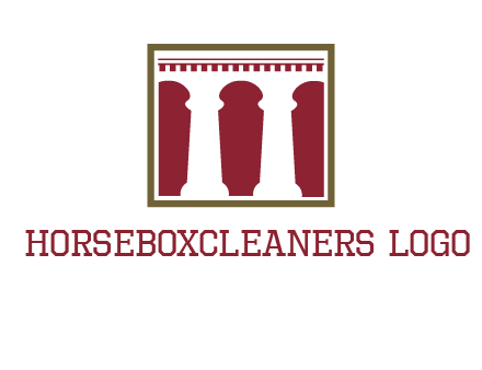 supporting pillars in a square logo