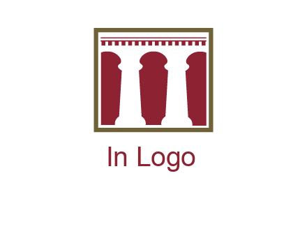 supporting pillars in a square logo