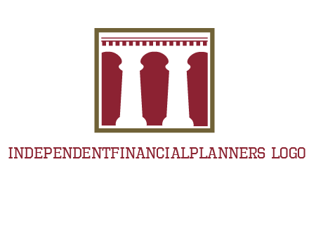 supporting pillars in a square logo