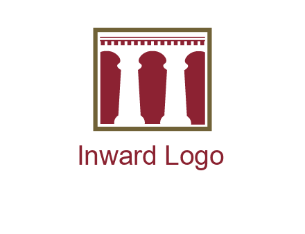supporting pillars in a square logo