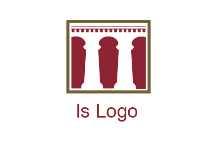 supporting pillars in a square logo