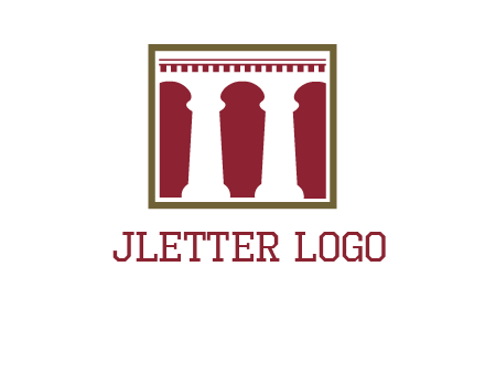 supporting pillars in a square logo