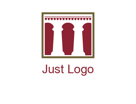 supporting pillars in a square logo