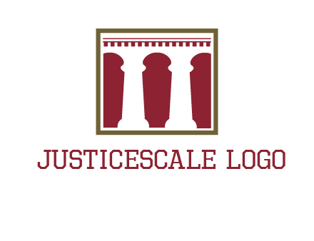 supporting pillars in a square logo