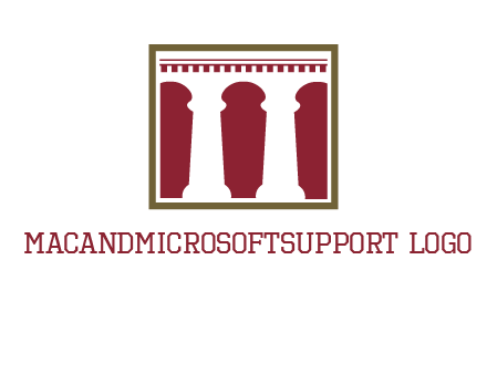 supporting pillars in a square logo