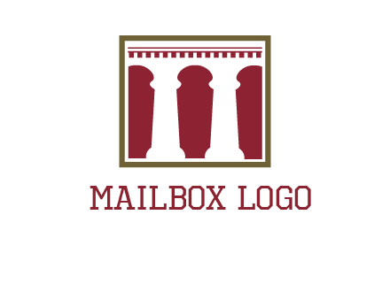 supporting pillars in a square logo